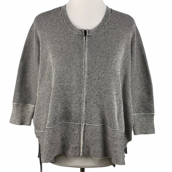Cabi Sweater Size Small 3526 Cupid's Cardi Full Zip Cardigan Striped Womens - Picture 9 of 10